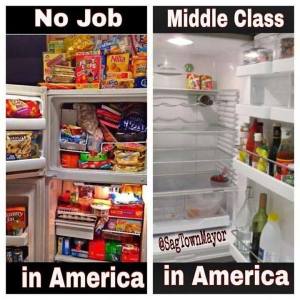 No Job refrigerator vs. Middle Class refrigerator